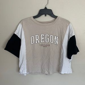 black white beigh portland oregon logo shirt